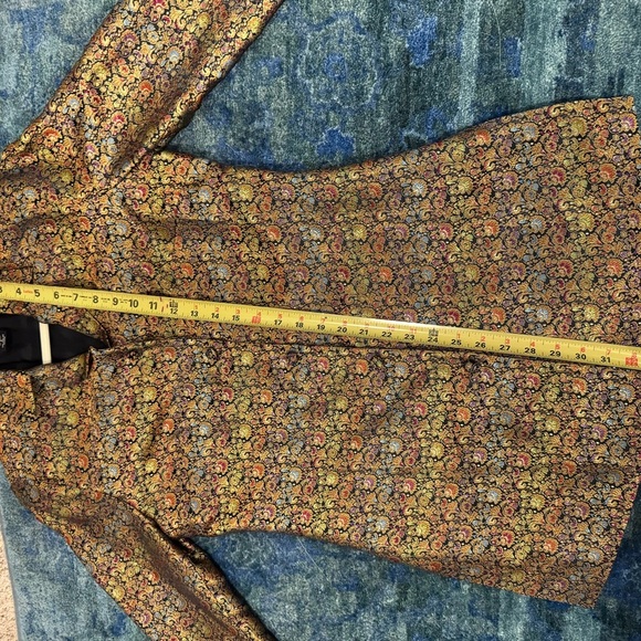 SilkLand Gold Black Office Shacket Jacket Floral Frenzy Blazer Statement Office - Picture 11 of 13